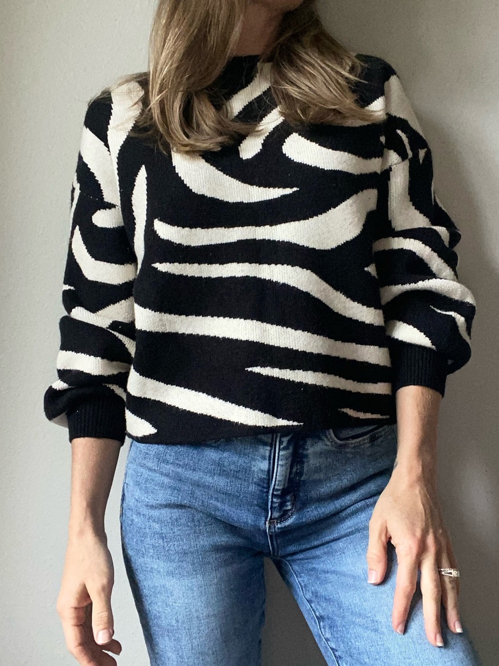 Zebra-Print Women's Sweater